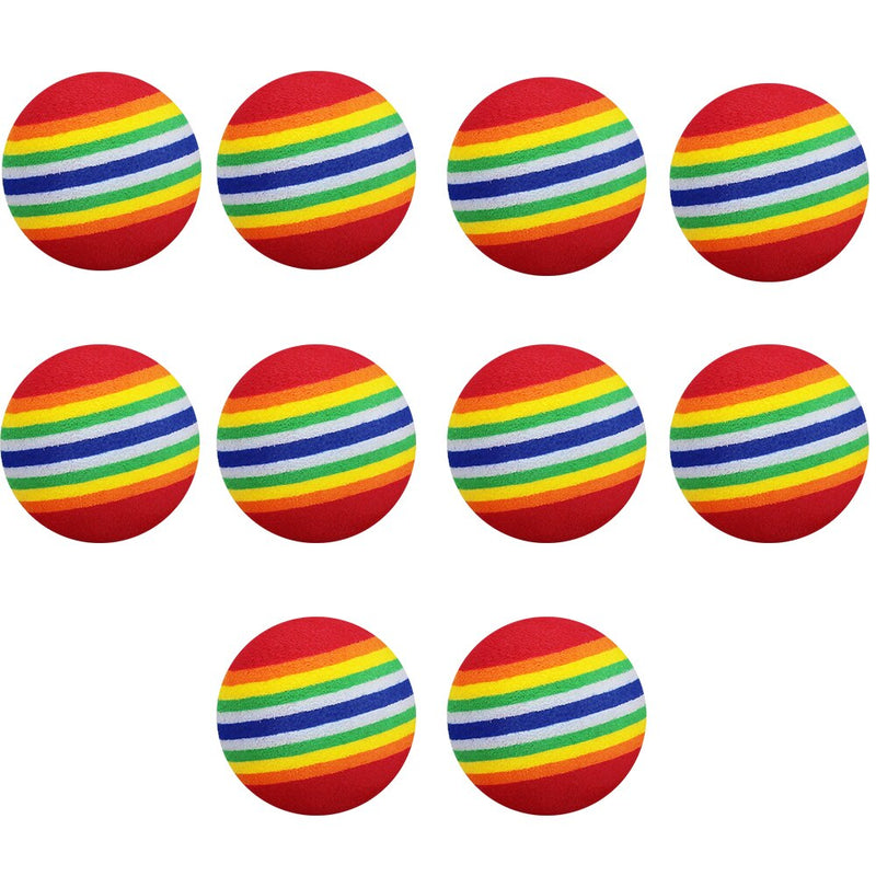 10pcs/bag EVA Foam Golf Balls  Indoor Practice Golf Soft Rainbow Ball