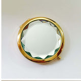 1Pc Luxury Crystal Makeup Mirror Portable Round Folded Compact Mirrors Gold Silver Pocket Mirror Making Up for Personalized Gift