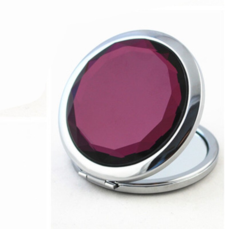 1Pc Luxury Crystal Makeup Mirror Portable Round Folded Compact Mirrors Gold Silver Pocket Mirror Making Up for Personalized Gift