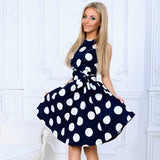 Boho Dot A-line Party Dress - Summer Elegance