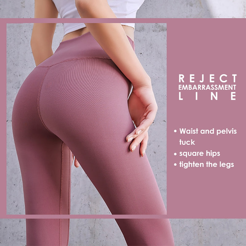 Women Gym Pants Solid Color Sports Clothes Stretchy High Waist Push