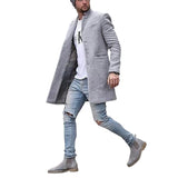 Coat Thickened Windbreaker Warm Coat Autumn Winter Solid Color Long Warm