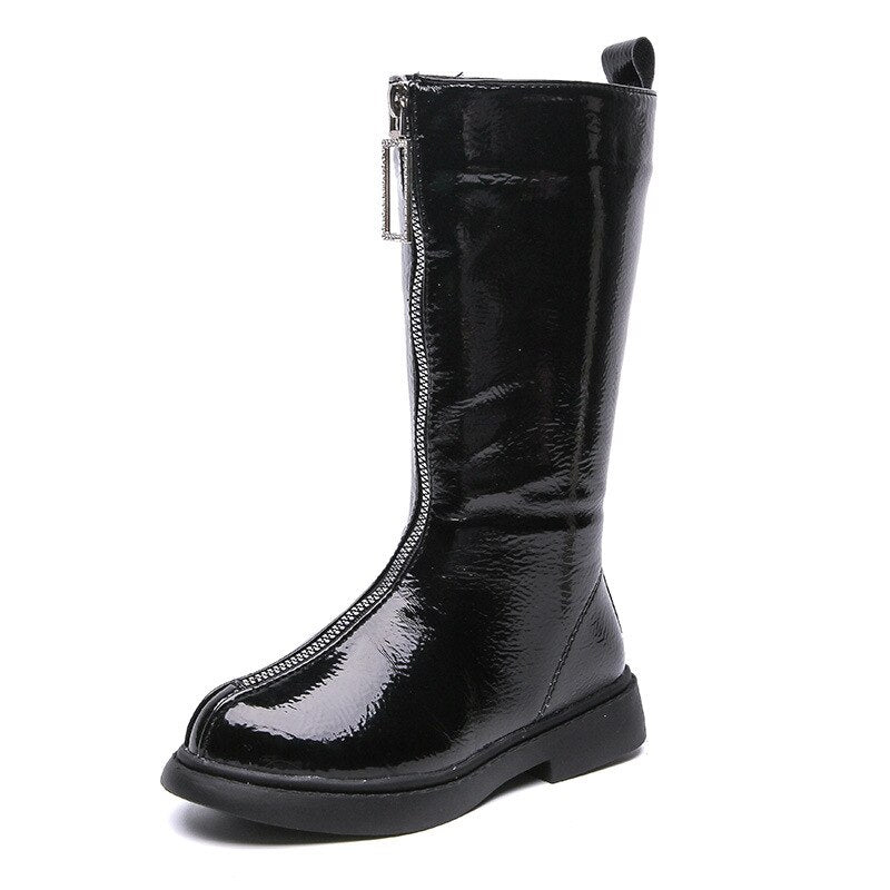 Kid's Double Zipper Little Girl Antiskid Princess Long Boots Shoes