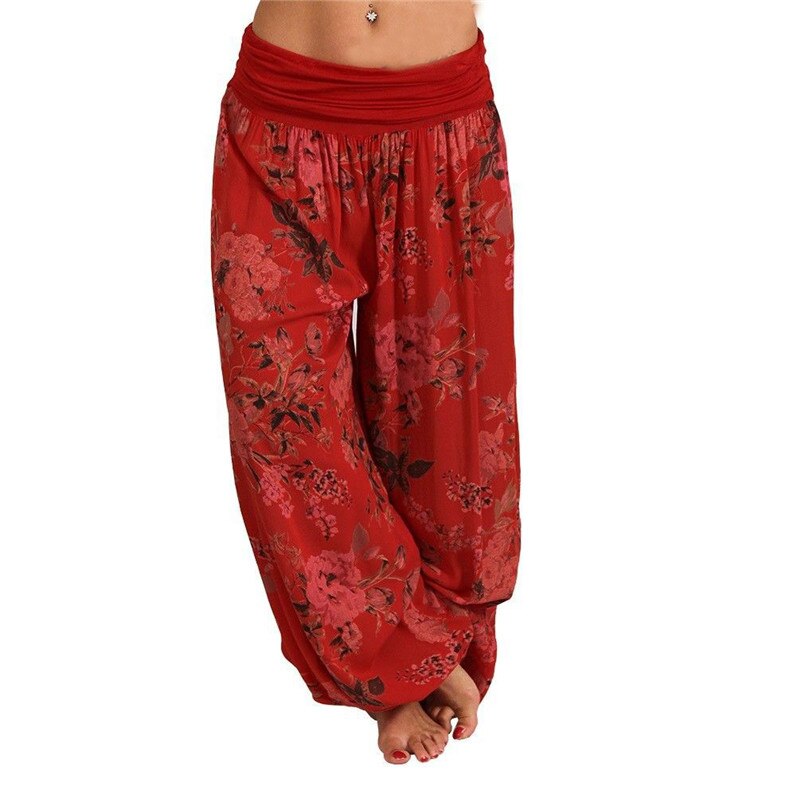 Floral Print Long Vintage Harem Beach Trousers