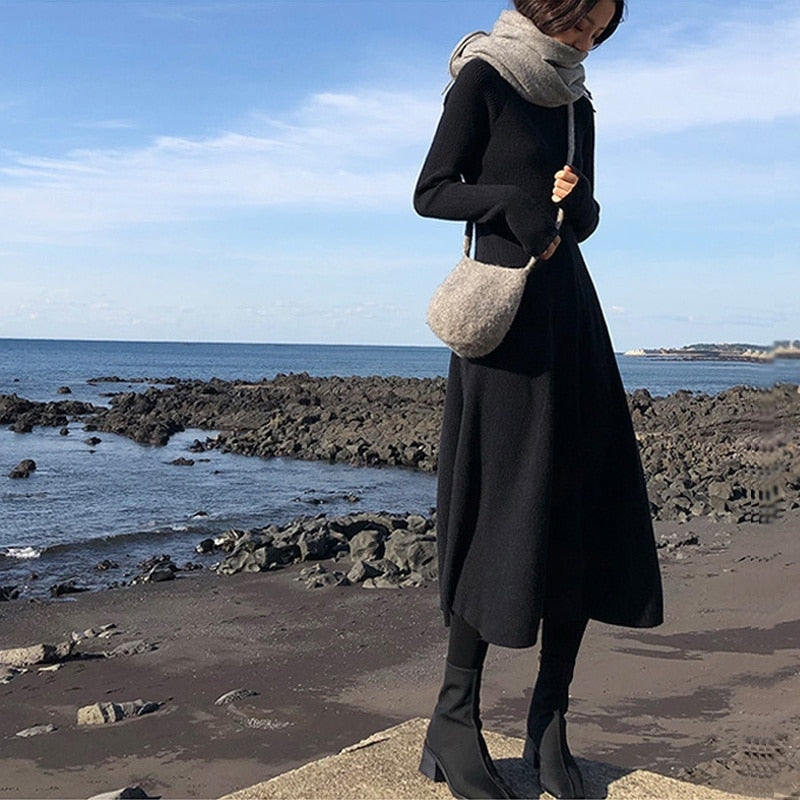Winter Harajuku Sweater Maxi Dress