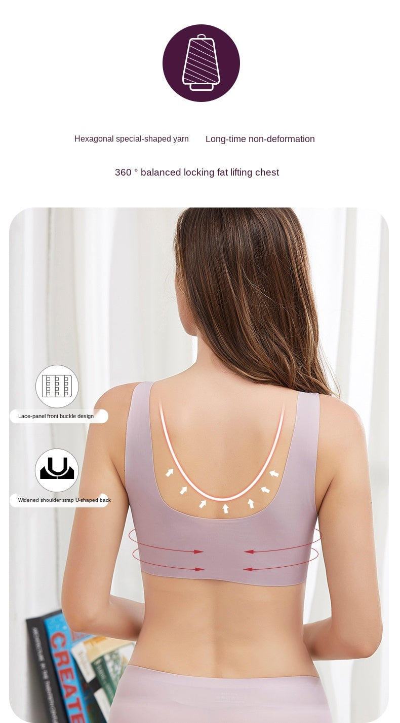 Front Closure Wireless Gather Bralette Push Up And Lace Bras