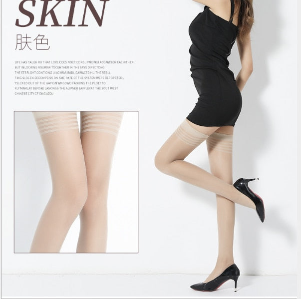 Stockings Sexy Thigh High Lace Top Over Knee Nylon Cute Leg Solid Nightclubs Pantyhose Ladies' Girls