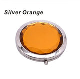 1Pc Luxury Crystal Makeup Mirror Portable Round Folded Compact Mirrors Gold Silver Pocket Mirror Making Up for Personalized Gift