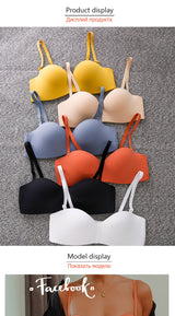 Invisible Strapless Seamless Underwear 1/2 Cup Bra