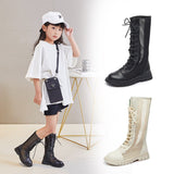 Summer Autumn Girls Knee-high Boots Roman Cross-tied Flat With Fashion