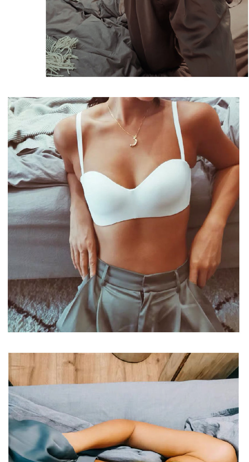 Invisible Strapless Seamless Underwear 1/2 Cup Bra