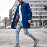 Coat Thickened Windbreaker Warm Coat Autumn Winter Solid Color Long Warm