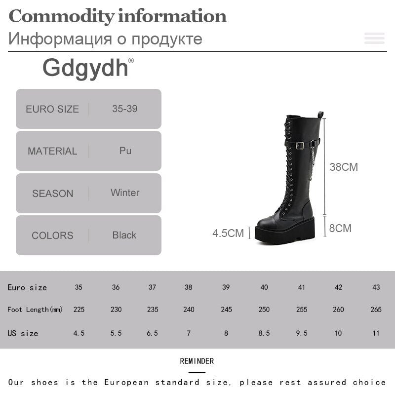High Quality Women Long Boots Knee High Shoes Chunky