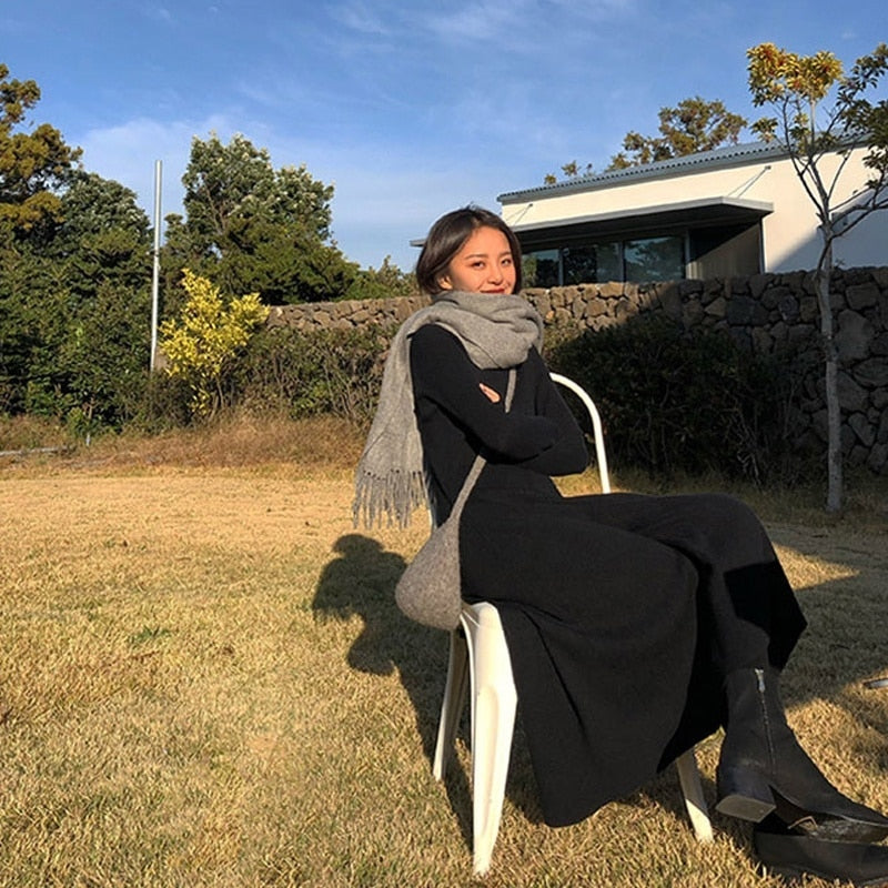 Winter Harajuku Sweater Maxi Dress