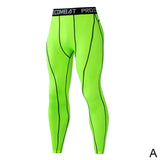 Men Compression Tight Leggings High Waist Lift Pants Fitness