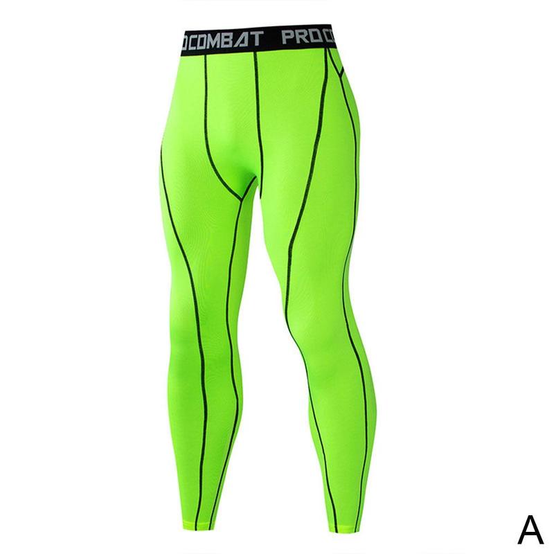 Men Compression Tight Leggings High Waist Lift Pants Fitness