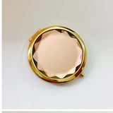 1Pc Luxury Crystal Makeup Mirror Portable Round Folded Compact Mirrors Gold Silver Pocket Mirror Making Up for Personalized Gift