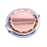 1Pc Luxury Crystal Makeup Mirror Portable Round Folded Compact Mirrors Gold Silver Pocket Mirror Making Up for Personalized Gift
