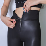 Sexy High Waist Leggings Women Winter Zipper Legging