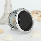 1Pc Luxury Crystal Makeup Mirror Portable Round Folded Compact Mirrors Gold Silver Pocket Mirror Making Up for Personalized Gift