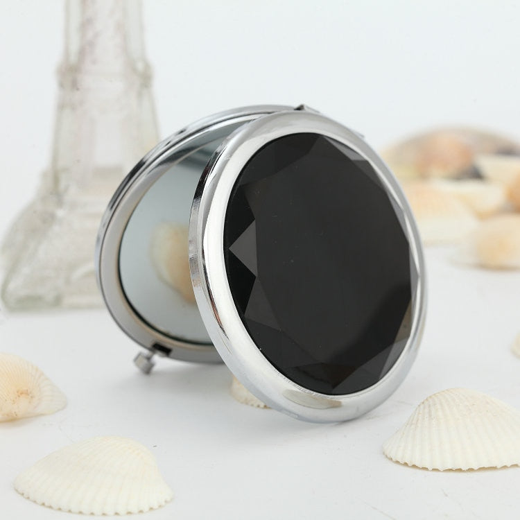 1Pc Luxury Crystal Makeup Mirror Portable Round Folded Compact Mirrors Gold Silver Pocket Mirror Making Up for Personalized Gift