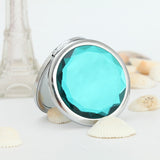 1Pc Luxury Crystal Makeup Mirror Portable Round Folded Compact Mirrors Gold Silver Pocket Mirror Making Up for Personalized Gift