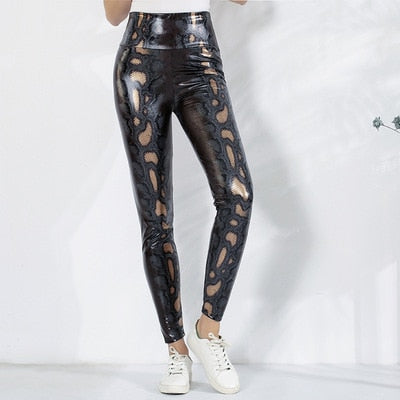 Casual Leggings Leather Leggings Women Sexy High Waist Slim Legging