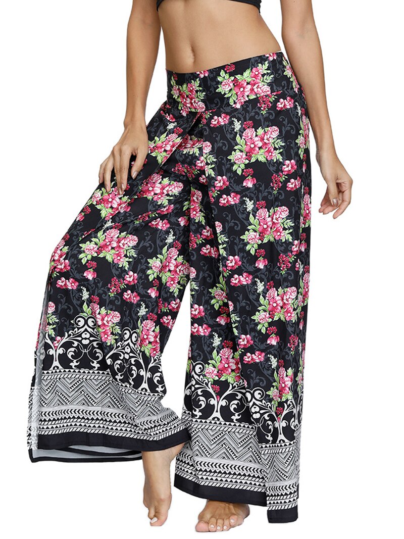 Loose Palazzo Wide Leg Split Casual Beach Pants