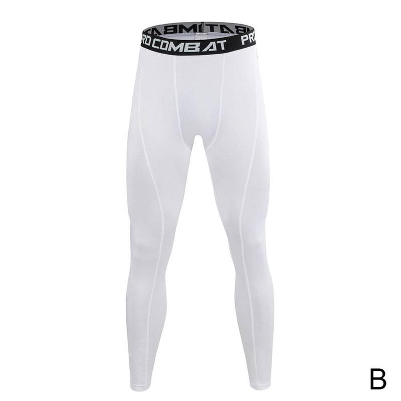Men Compression Tight Leggings High Waist Lift Pants Fitness