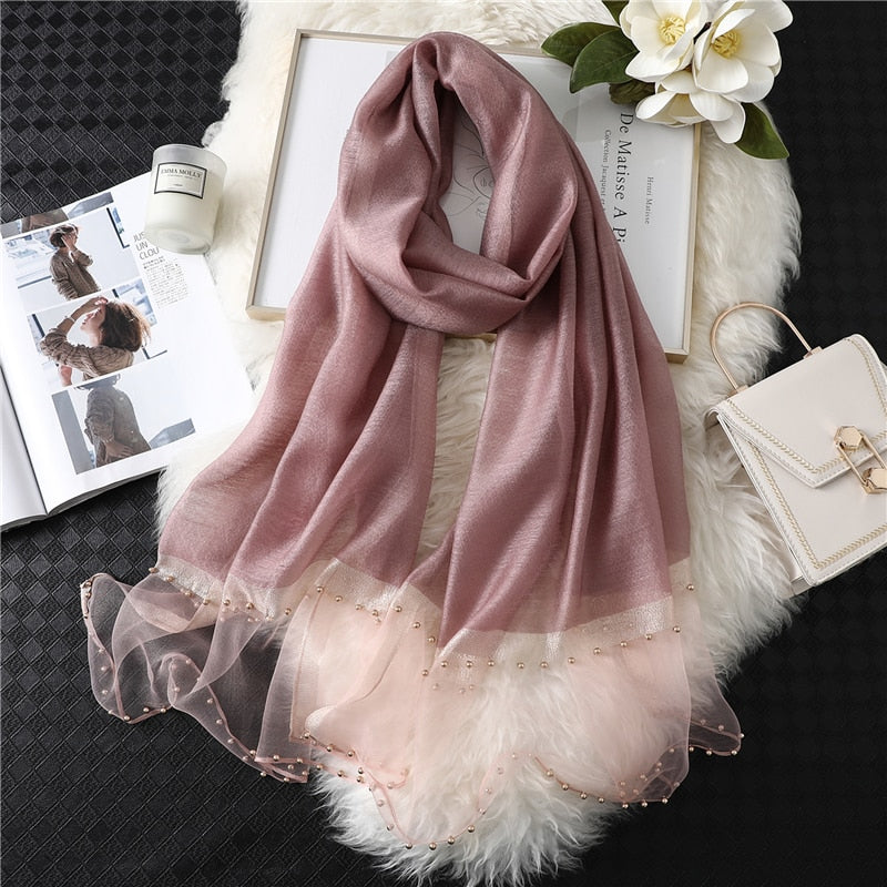 Summer Silk Scarf: Long Size Elegance