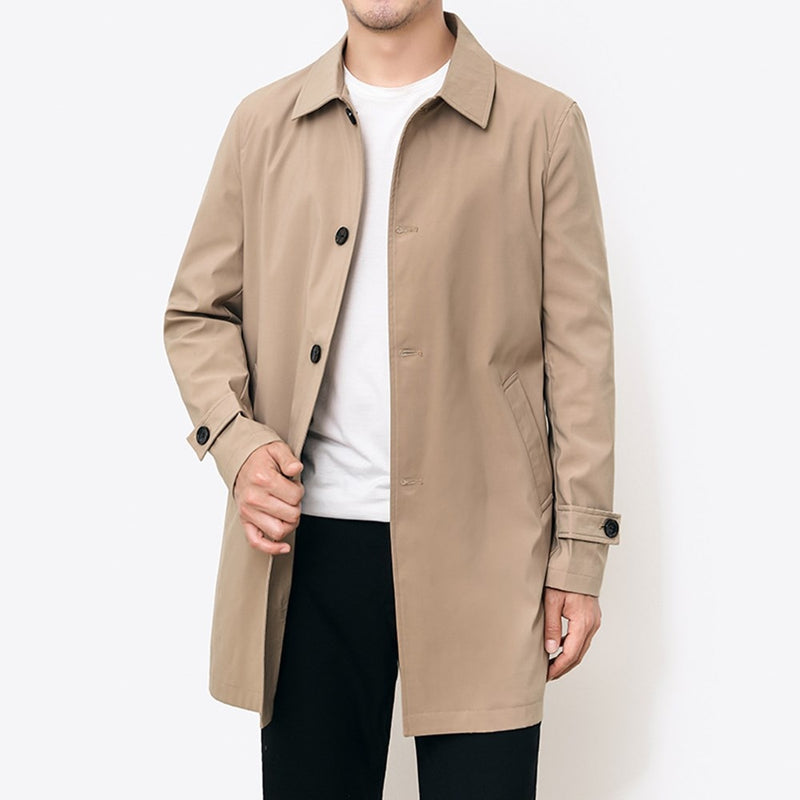 Business Men's Windbreaker Jacket Spring and Autumn Casual Men's Lapel Windbreaker