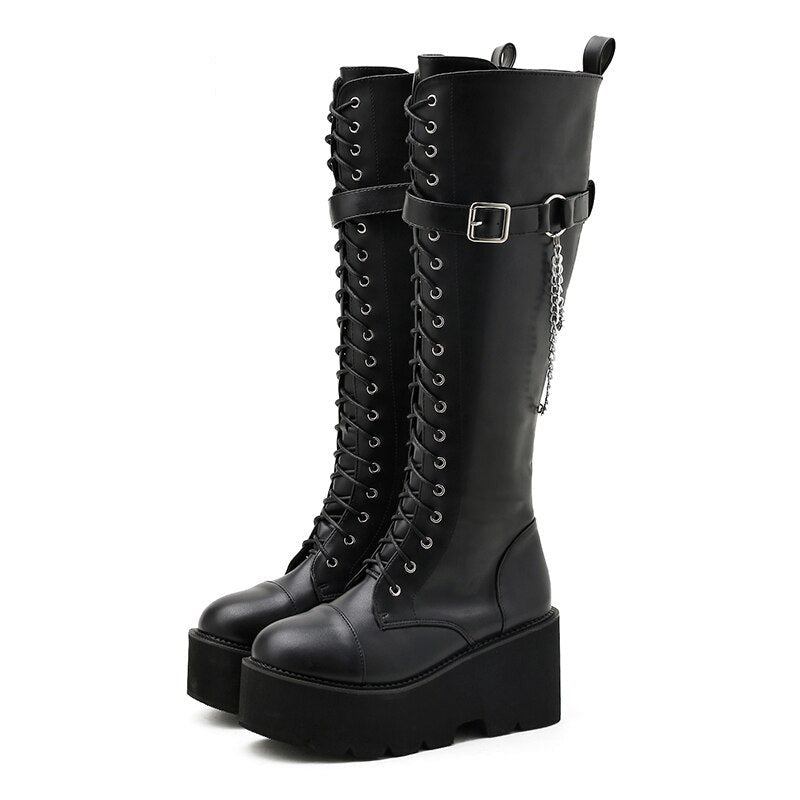 High Quality Women Long Boots Knee High Shoes Chunky