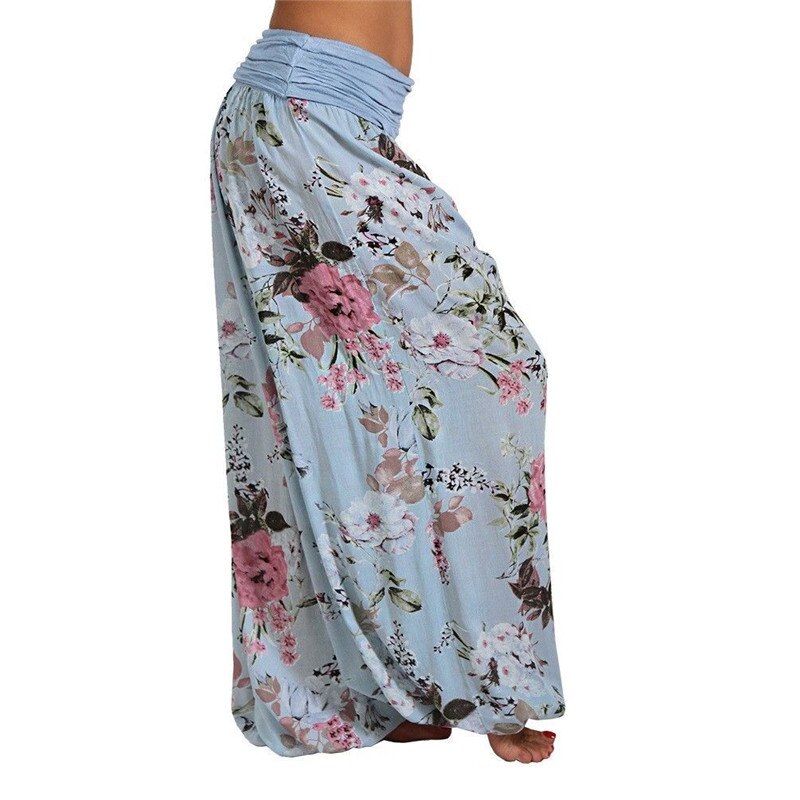 Floral Print Long Vintage Harem Beach Trousers