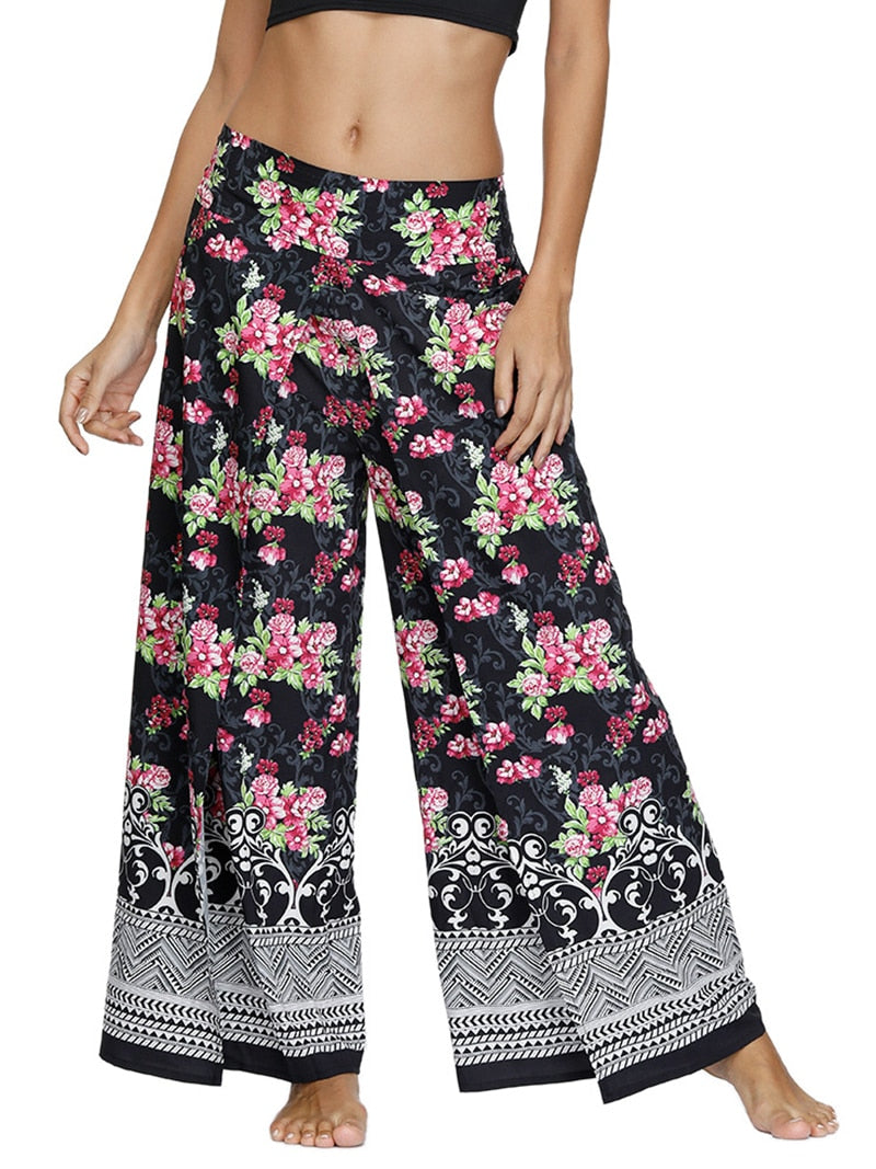 Loose Palazzo Wide Leg Split Casual Beach Pants