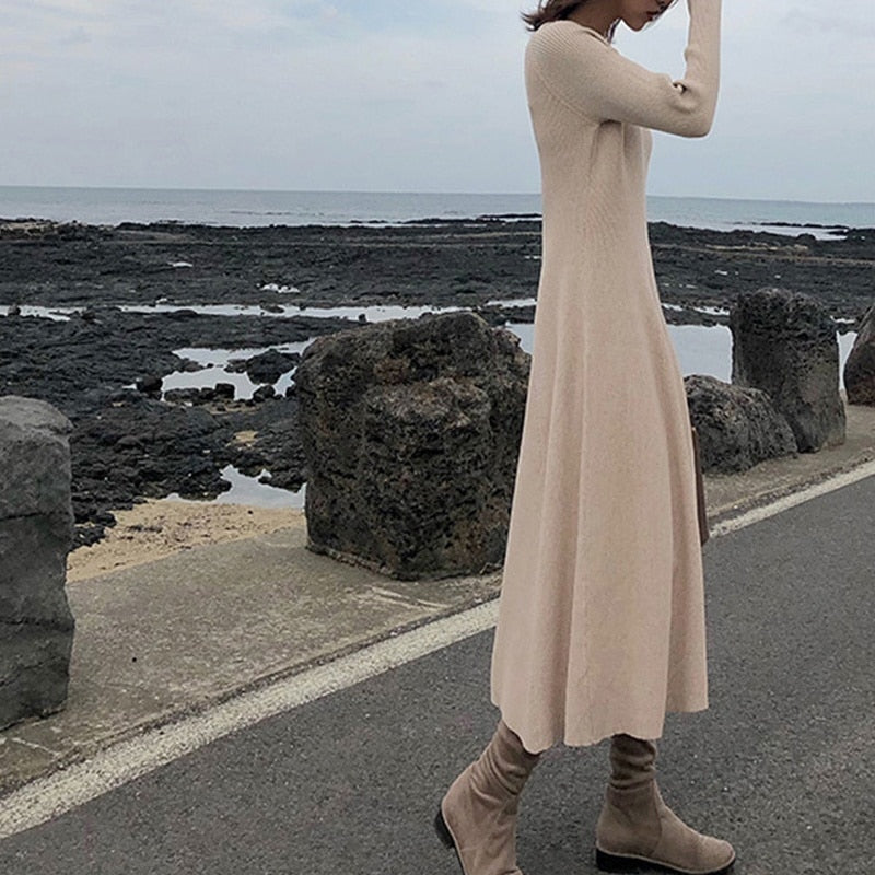Winter Harajuku Sweater Maxi Dress
