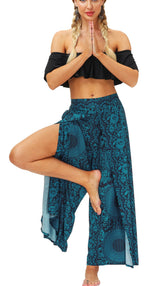 Slit Wide Leg Palazzo Casual Beach Vintage Pilate Pants