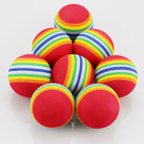 10pcs/bag EVA Foam Golf Balls  Indoor Practice Golf Soft Rainbow Ball