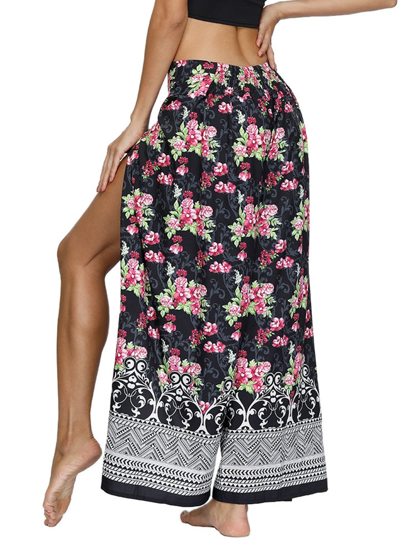 Loose Palazzo Wide Leg Split Casual Beach Pants