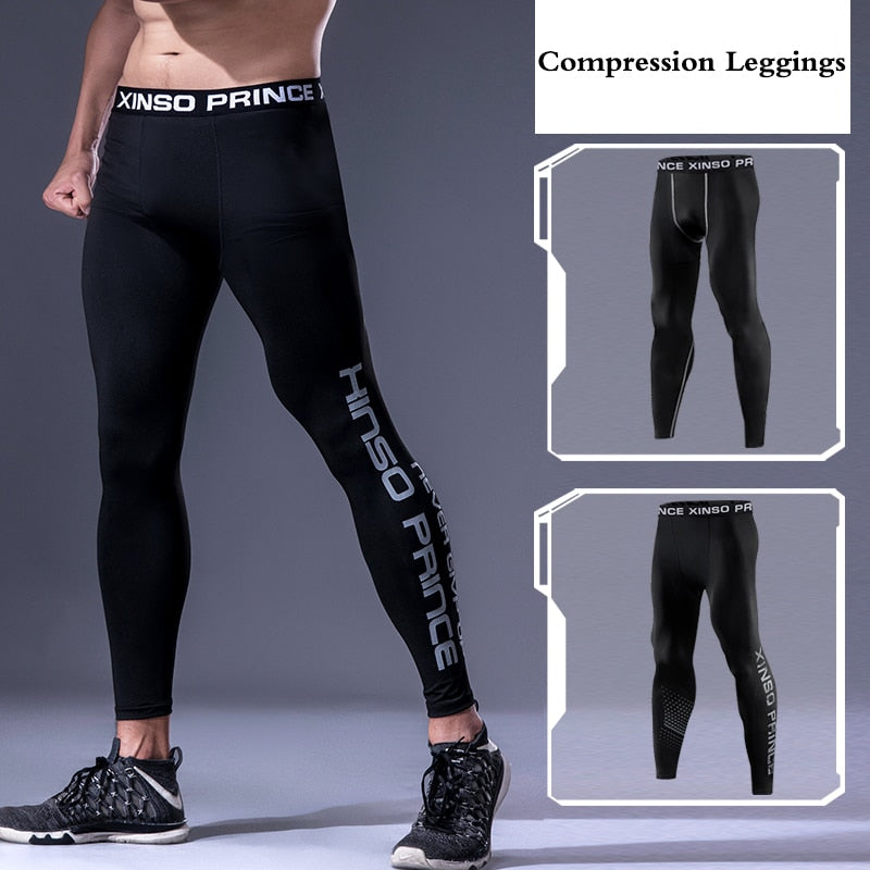 Mens Tight Gym Compression Pants Quick Dry Fit Sportswear