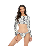 2023 Surfing Tiger Print  Bikini Set Long Sleeve