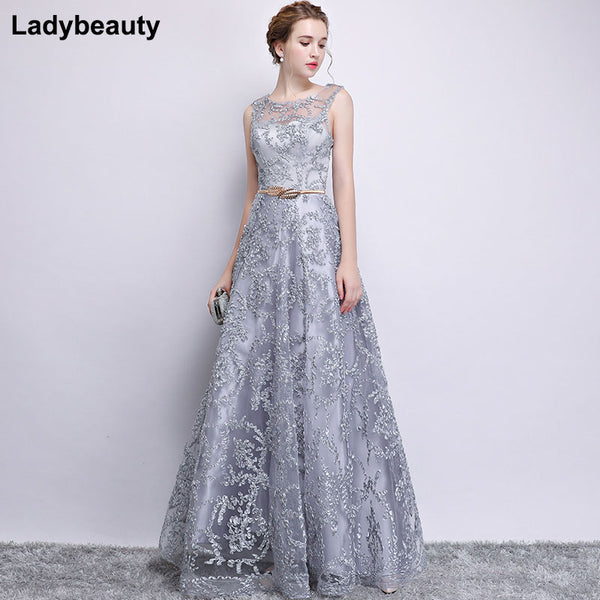 Champagne Lace Evening Gown - Plus Size