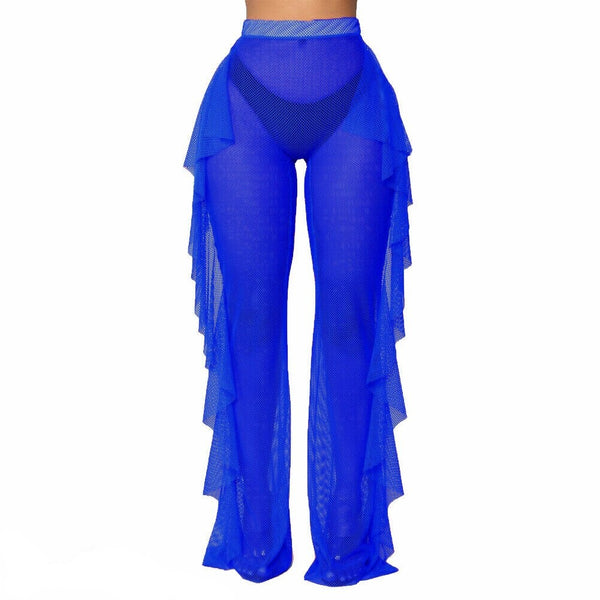 New Sexy Ruffle Beach Mesh Pants