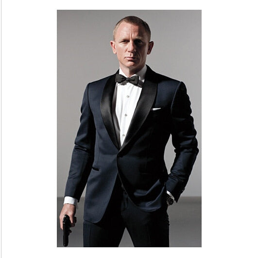 Classic Style Dark Blue James Bond  Tuxedo