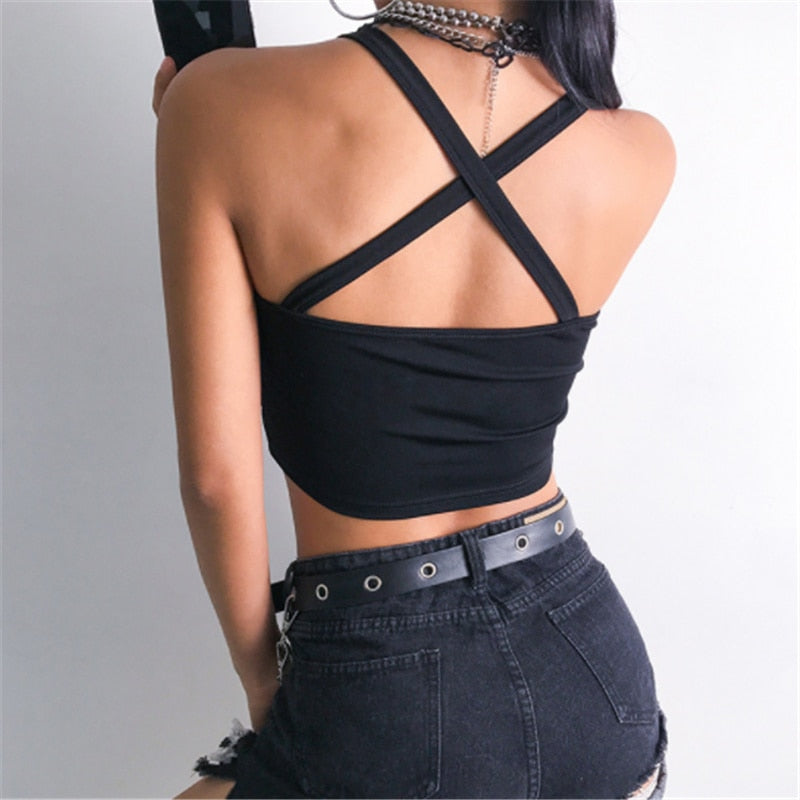 Sheer Dragon Embroidery Stylish Cami Tank Top