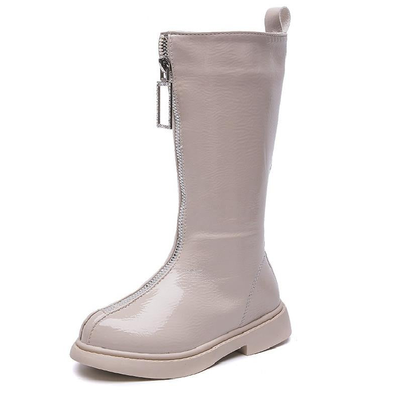 Kid's Double Zipper Little Girl Antiskid Princess Long Boots Shoes