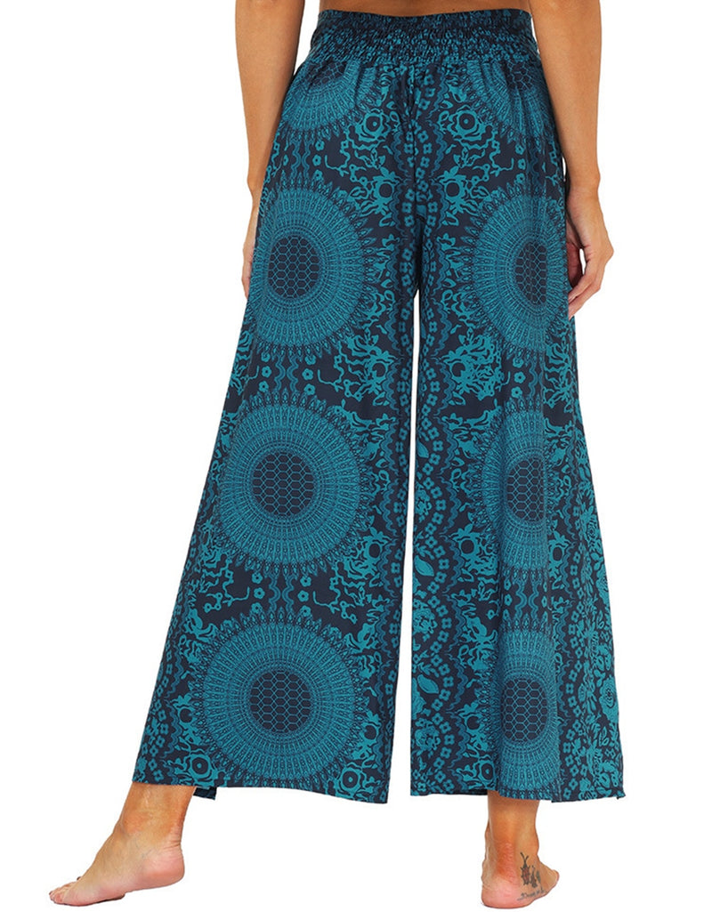 Slit Wide Leg Palazzo Casual Beach Vintage Pilate Pants