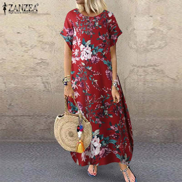 Floral Print Oversized Maxi Beach Dress