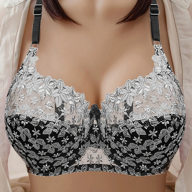 Ultra-thin Cup Mesh Lace Underwear Transparent Unlined Bra