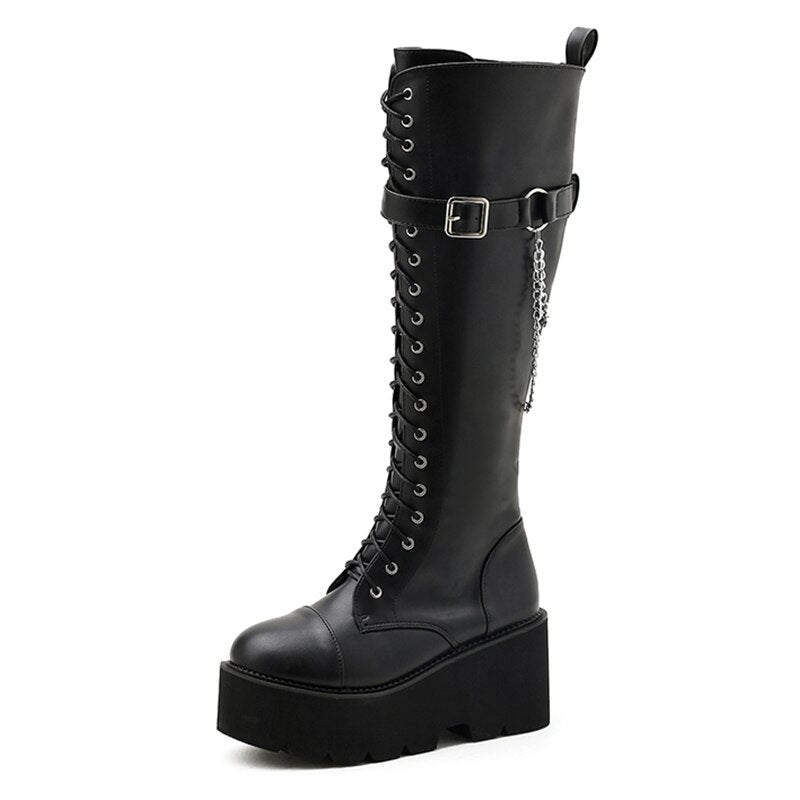 High Quality Women Long Boots Knee High Shoes Chunky