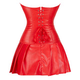 3 piece tube top corset suit